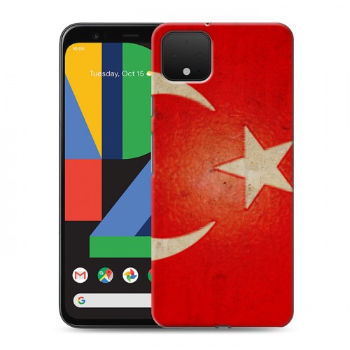 Дизайнерский пластиковый чехол для Google Pixel 4 Флаг Турции