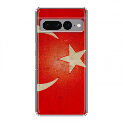 Дизайнерский силиконовый с усиленными углами чехол для Google Pixel 7 Pro Флаг Турции