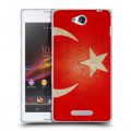 Дизайнерский пластиковый чехол для Sony Xperia C Флаг Турции