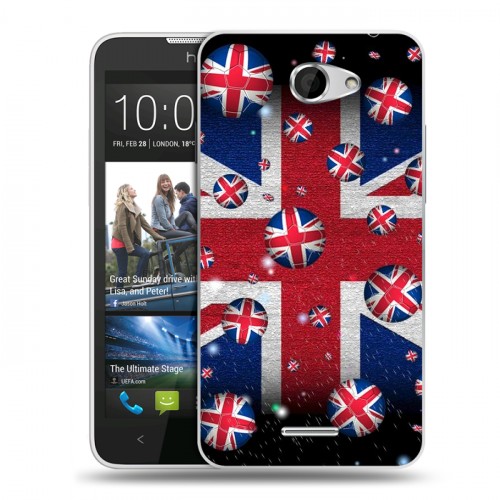 Дизайнерский пластиковый чехол для HTC Desire 516 Флаг Британии
