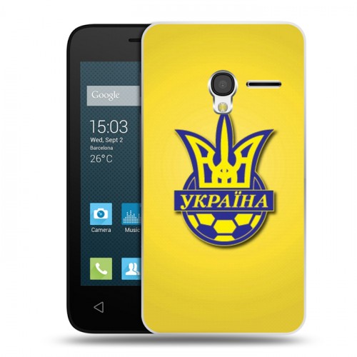 Дизайнерский пластиковый чехол для Alcatel One Touch Pixi 3 (4.0) Флаг Украины