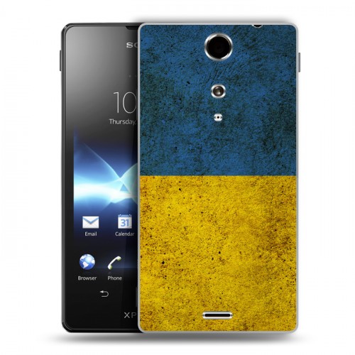 Дизайнерский пластиковый чехол для Sony Xperia TX Флаг Украины