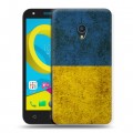 Дизайнерский пластиковый чехол для Alcatel U5 Флаг Украины