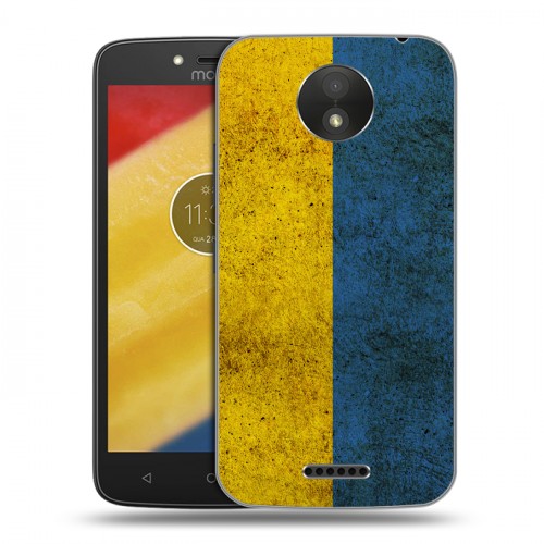 Дизайнерский пластиковый чехол для Motorola Moto C Plus Флаг Украины
