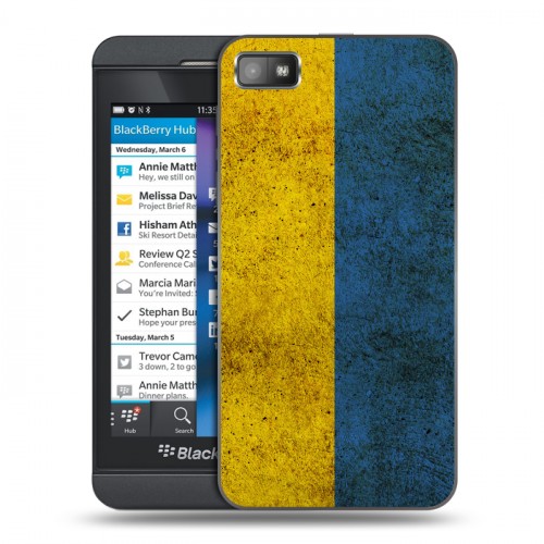 Дизайнерский пластиковый чехол для BlackBerry Z10 Флаг Украины