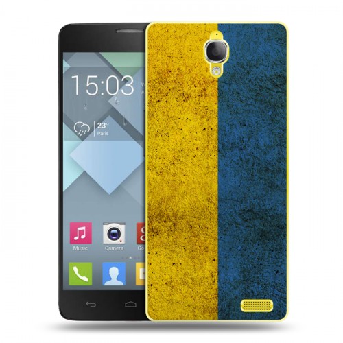 Дизайнерский пластиковый чехол для Alcatel One Touch Idol X Флаг Украины