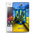 Дизайнерский пластиковый чехол для Sony Xperia E Флаг Украины