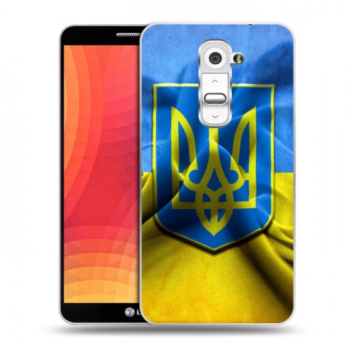 Дизайнерский пластиковый чехол для LG Optimus G2 Флаг Украины