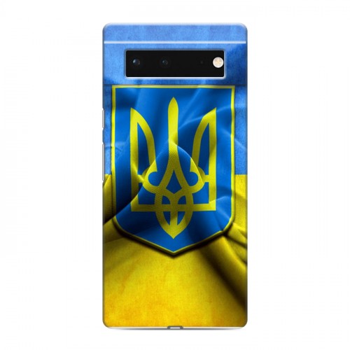 Дизайнерский силиконовый с усиленными углами чехол для Google Pixel 6 Флаг Украины