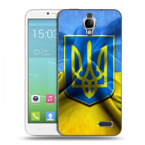 Дизайнерский силиконовый чехол для Alcatel One Touch Idol Флаг Украины