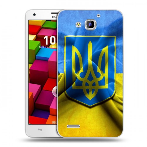 Дизайнерский пластиковый чехол для Huawei Honor 3x Флаг Украины