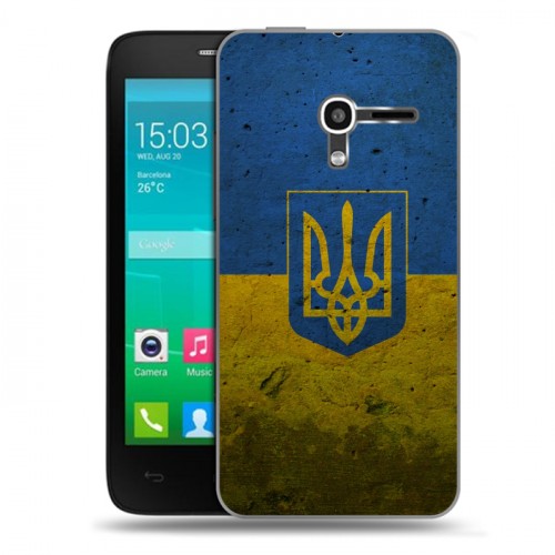 Дизайнерский пластиковый чехол для Alcatel One Touch Pop D3 Флаг Украины