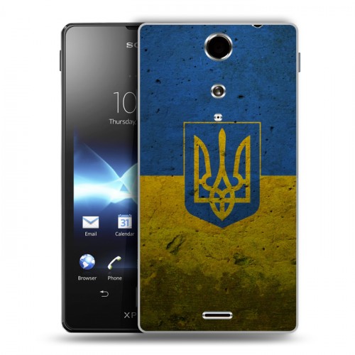 Дизайнерский пластиковый чехол для Sony Xperia TX Флаг Украины