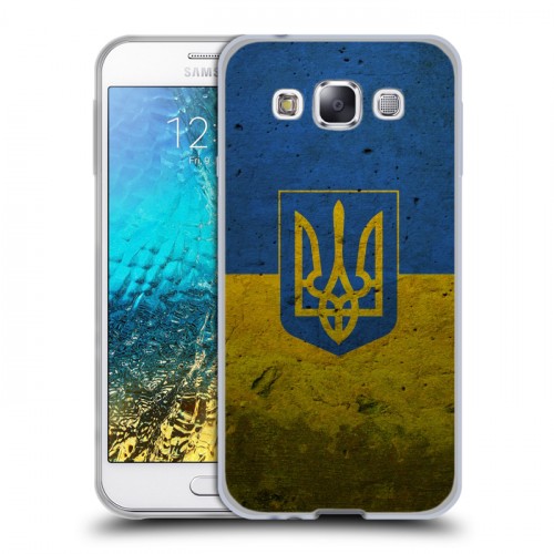 Дизайнерский пластиковый чехол для Samsung Galaxy E5 Флаг Украины