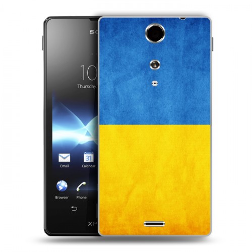 Дизайнерский пластиковый чехол для Sony Xperia TX Флаг Украины