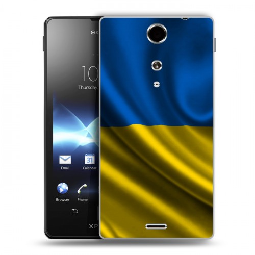 Дизайнерский пластиковый чехол для Sony Xperia TX Флаг Украины