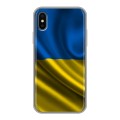 Дизайнерский силиконовый чехол для Iphone x10 Флаг Украины