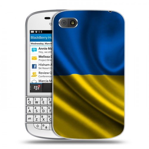 Дизайнерский пластиковый чехол для BlackBerry Q10 Флаг Украины
