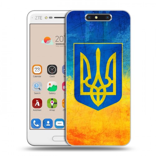 Дизайнерский пластиковый чехол для ZTE Blade V8 Флаг Украины