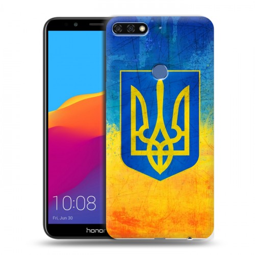Дизайнерский пластиковый чехол для Huawei Honor 7C Pro Флаг Украины