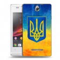 Дизайнерский пластиковый чехол для Sony Xperia E Флаг Украины