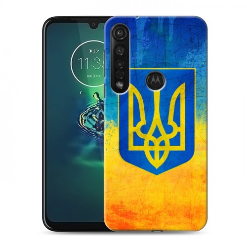Дизайнерский силиконовый с усиленными углами чехол для Motorola Moto G8 Plus Флаг Украины