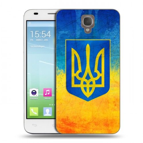 Дизайнерский пластиковый чехол для Alcatel One Touch Idol 2 S Флаг Украины