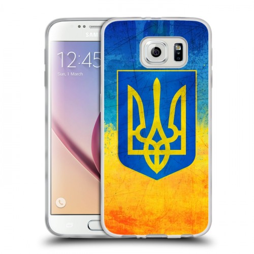 Дизайнерский пластиковый чехол для Samsung Galaxy S6 Флаг Украины