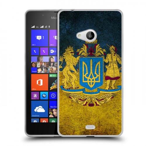 Дизайнерский пластиковый чехол для Microsoft Lumia 540 Флаг Украины