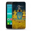 Дизайнерский пластиковый чехол для Alcatel One Touch Pop D3 Флаг Украины