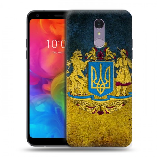 Дизайнерский пластиковый чехол для LG Q7 Флаг Украины