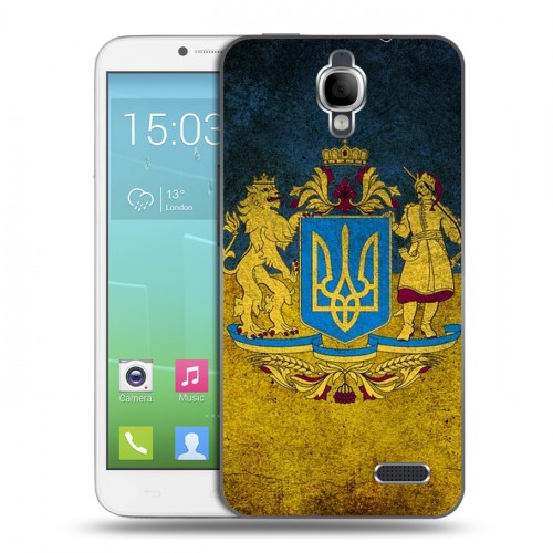 Дизайнерский силиконовый чехол для Alcatel One Touch Idol Флаг Украины