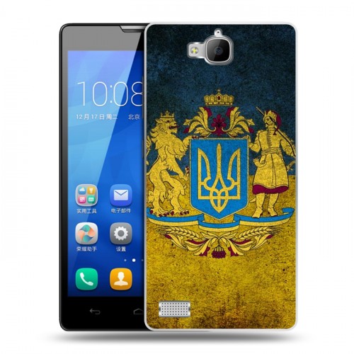Дизайнерский пластиковый чехол для Huawei Honor 3c Флаг Украины