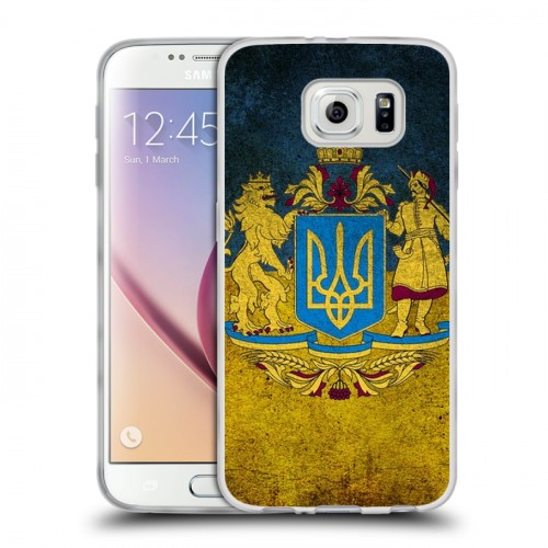Дизайнерский пластиковый чехол для Samsung Galaxy S6 Флаг Украины