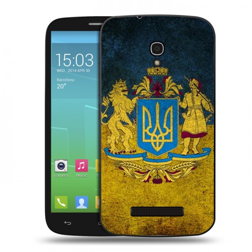 Дизайнерский пластиковый чехол для Alcatel One Touch Pop S9 Флаг Украины