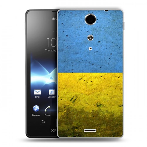 Дизайнерский пластиковый чехол для Sony Xperia TX Флаг Украины