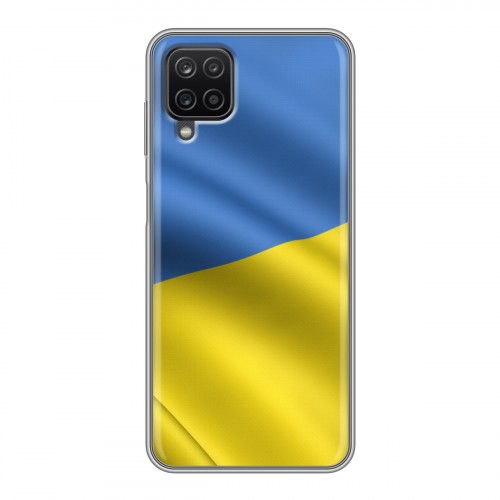 Дизайнерский пластиковый чехол для Samsung Galaxy A12 Флаг Украины