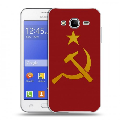 Дизайнерский пластиковый чехол для Samsung Galaxy J7 Флаг СССР