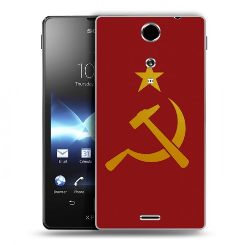 Дизайнерский пластиковый чехол для Sony Xperia TX Флаг СССР