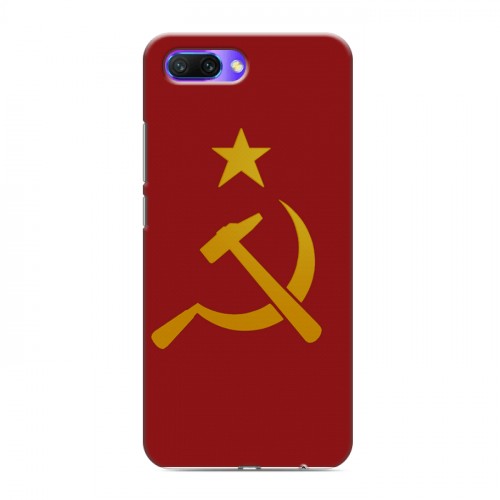 Дизайнерский силиконовый с усиленными углами чехол для Huawei Honor 10 Флаг СССР