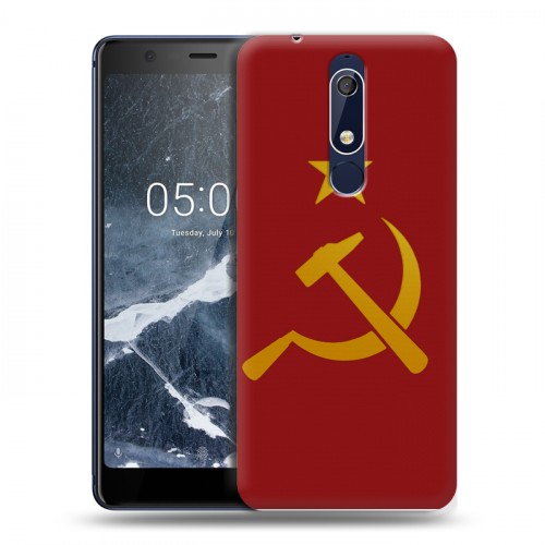 Дизайнерский пластиковый чехол для Nokia 5.1 Флаг СССР