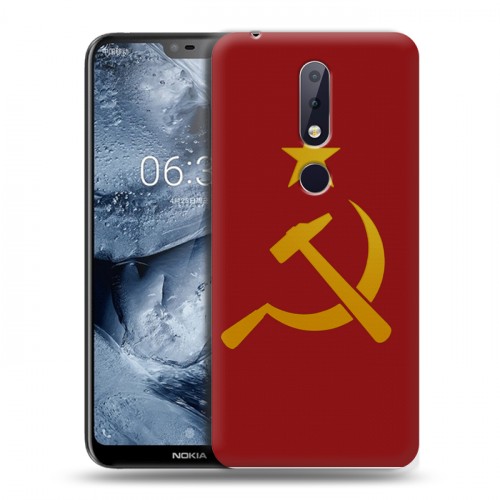 Дизайнерский силиконовый чехол для Nokia 6.1 Plus Флаг СССР