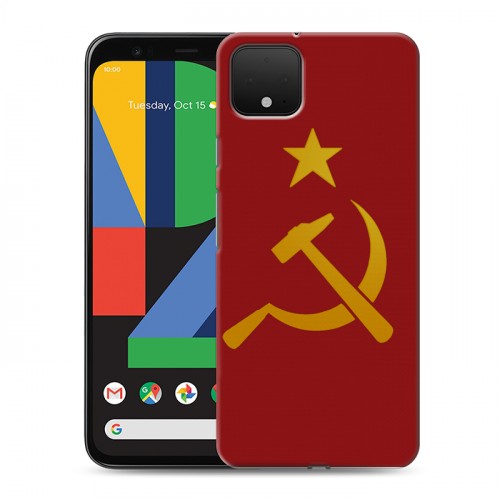 Дизайнерский пластиковый чехол для Google Pixel 4 Флаг СССР