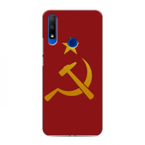 Дизайнерский силиконовый с усиленными углами чехол для Huawei Honor 9X Флаг СССР