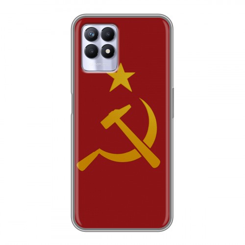 Дизайнерский силиконовый с усиленными углами чехол для Realme 8i Флаг СССР