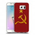 Дизайнерский пластиковый чехол для Samsung Galaxy S6 Edge Флаг СССР