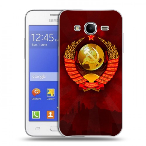 Дизайнерский силиконовый чехол для Samsung Galaxy J7 Флаг СССР