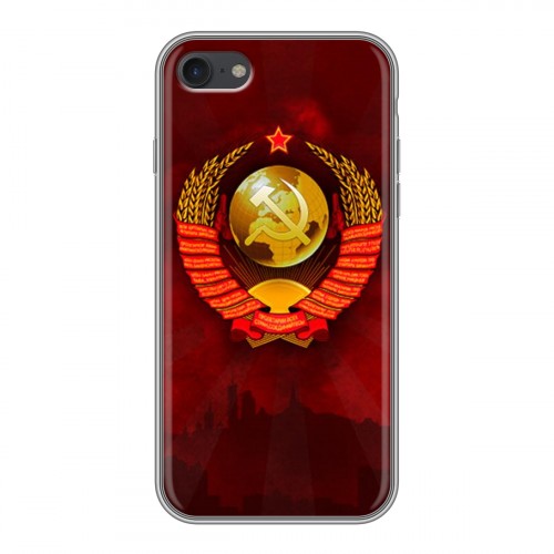 Дизайнерский силиконовый чехол для Iphone 7 Флаг СССР