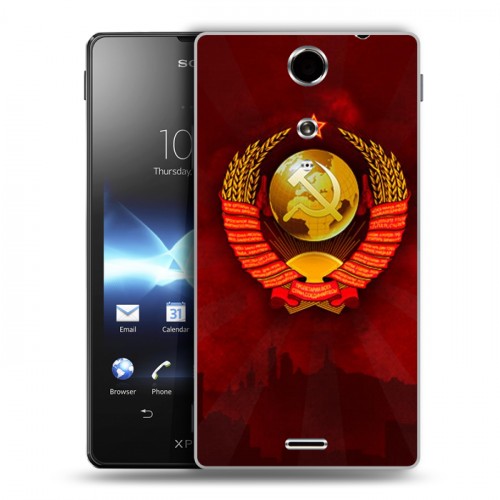 Дизайнерский пластиковый чехол для Sony Xperia TX Флаг СССР