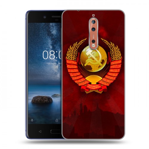 Дизайнерский пластиковый чехол для Nokia 8 Флаг СССР